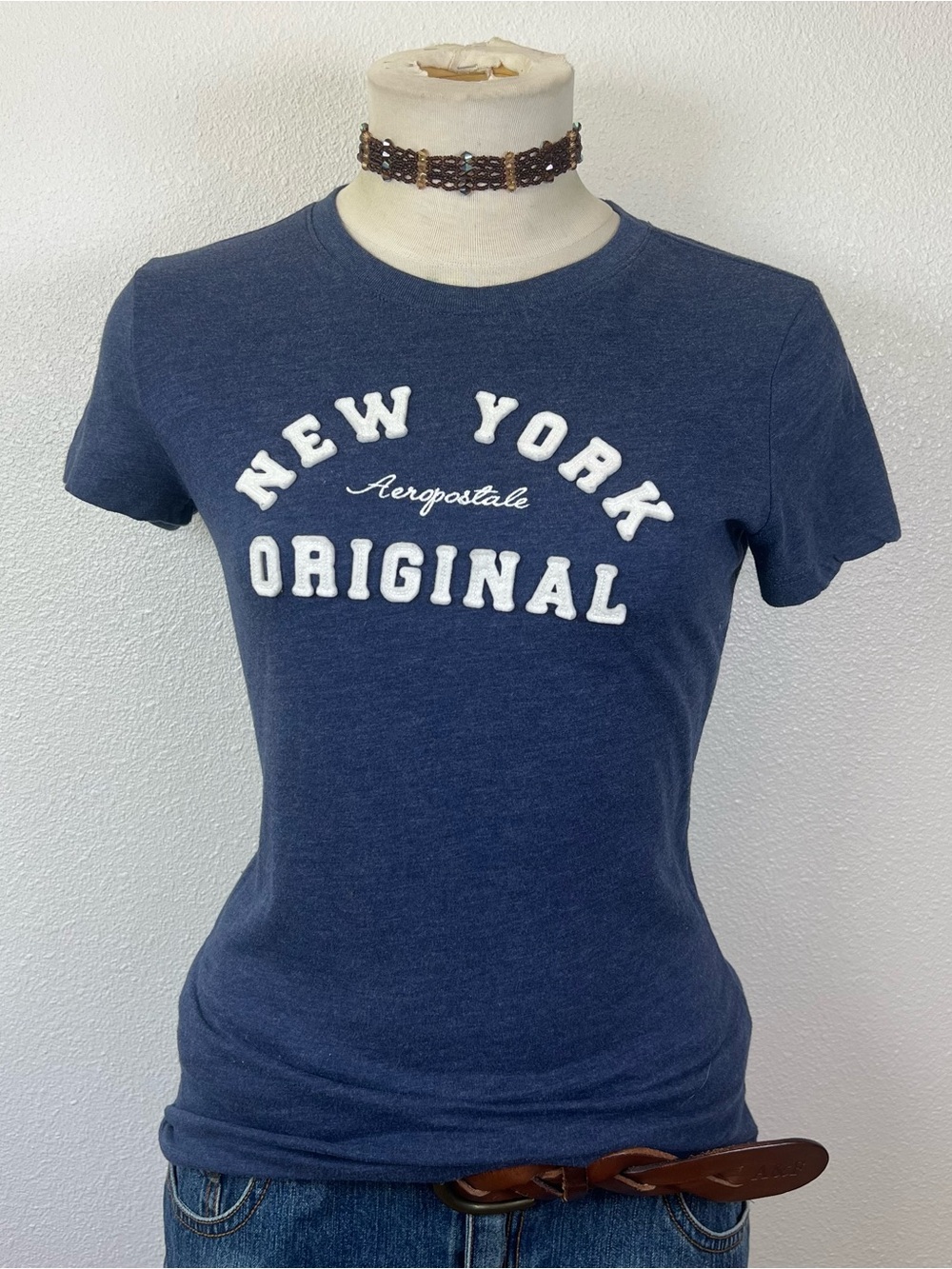 Aeropostale Women's New York Original Navy Graphic Tee